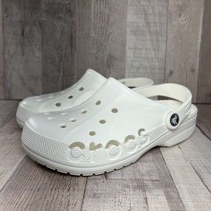 Crocs Baya Unisex Clog Shoes White Slip-On Men's Size 6 I Women's 8 10126-100
